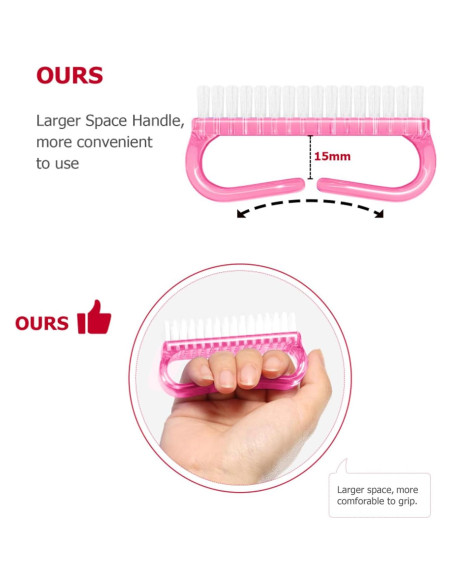 Paquete de 4 cepillos de uñas HANVEY con mango ergonómico