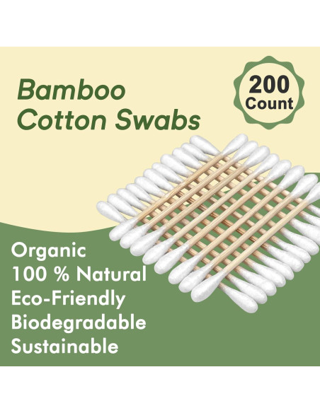 200 Bastones de Algodón Ecológicos Egaageoi - Limpieza y Maquillaje