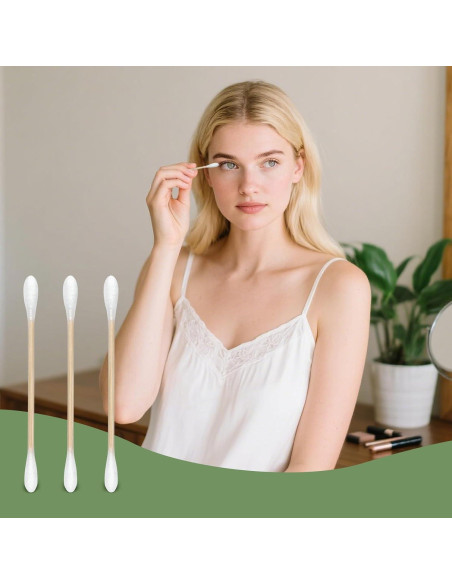 200 Bastones de Algodón Ecológicos Egaageoi - Limpieza y Maquillaje