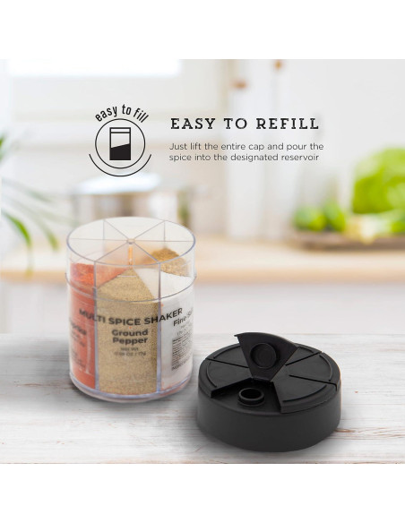 Contenedor Redondo de Especias Kamenstein 6 Compartimentos 10.2 cm