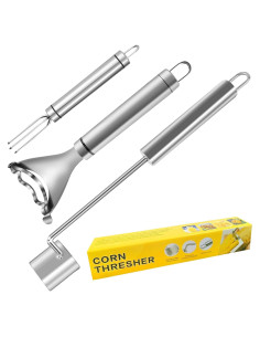 Juego de peladores de maíz VITASHYNX 3 piezas acero inoxidable