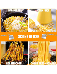 Juego de peladores de maíz VITASHYNX 3 piezas acero inoxidable 2