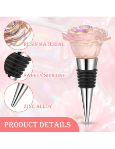 2 Tapones de Vino Rosado CIATBYYJ Reutilizables 16x11.5 cm 2