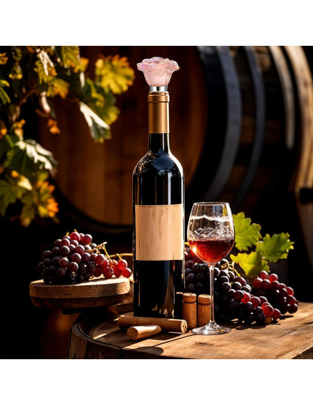 2 Tapones de Vino Rosado CIATBYYJ Reutilizables 16x11.5 cm