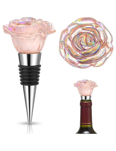 2 Tapones de Vino Rosado CIATBYYJ Reutilizables 16x11.5 cm