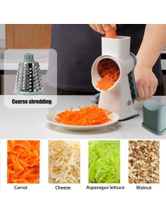 Rallador de Queso Rotatorio BNUNWISH con 3 Cuchillas de Acero Inoxidable 2