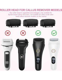 Removedor de Callos Eléctrico Spriak con 8 Rodillos de Repuesto 2