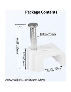Clips de Cable Planos LeMotech 200pcs 10mm para Gestión de Cables 2