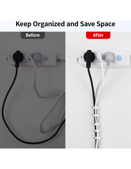 Clips de Cable Planos LeMotech 200pcs 10mm para Gestión de Cables