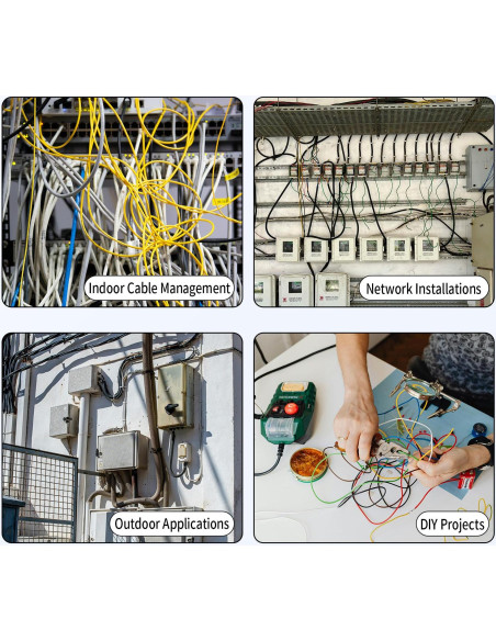 Clips de Cable Planos LeMotech 200pcs 10mm para Gestión de Cables
