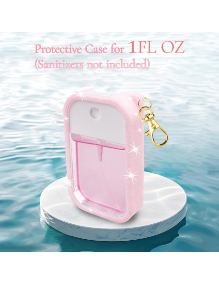 Funda de Silicona Touchland 30 ml con Llavero Rosa Brillante