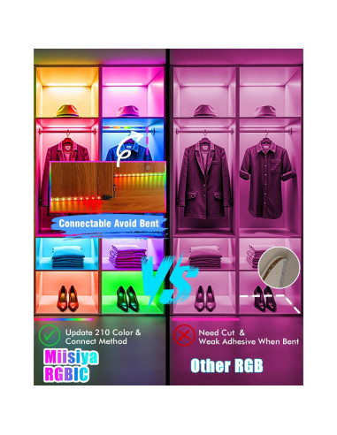 Tiras de luz LED RGB Miisiya con control remoto 213 modos