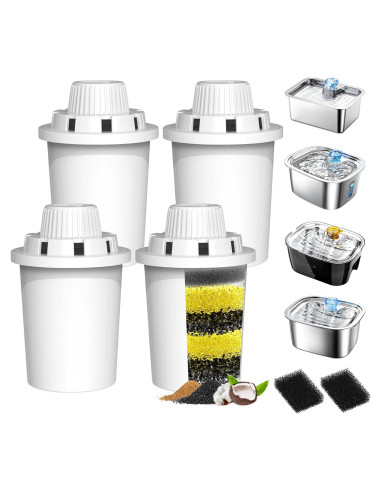 Filtros de Reemplazo PETNF para Fuente de Agua para Perros - 4 Paquetes