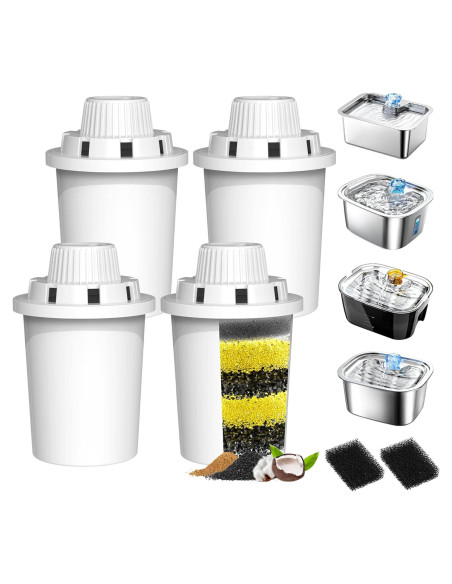 Filtros de Reemplazo PETNF para Fuente de Agua para Perros - 4 Paquetes