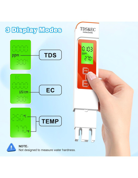Medidor Digital de Agua TDS 4 en 1 LIKDAY - Temperatura y EC
