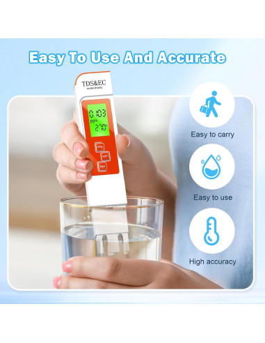Medidor Digital de Agua TDS 4 en 1 LIKDAY - Temperatura y EC