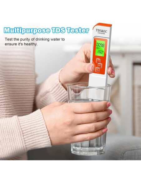 Medidor Digital de Agua TDS 4 en 1 LIKDAY - Temperatura y EC