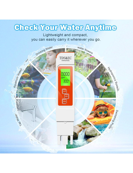 Medidor Digital de Agua TDS 4 en 1 LIKDAY - Temperatura y EC