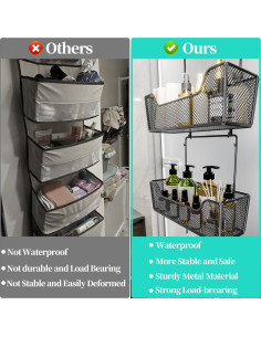 Organizador Colgante de Puerta HapiRm con 4 Cestas Metálicas 2