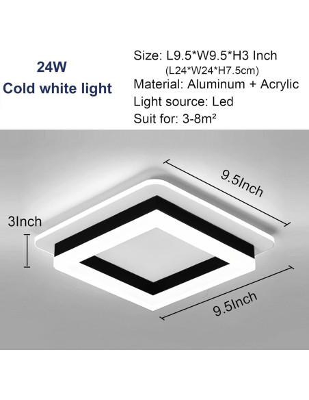 Luz de Techo LED EIDEARAY 24W con Sensor de Movimiento 20cm