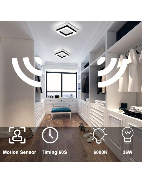 Luz de Techo LED EIDEARAY 24W con Sensor de Movimiento 20cm