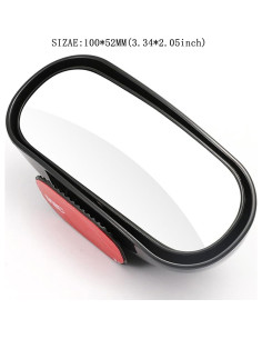 Espejo de Punto Ciego Berfi Life Ajustable 2 Pack Negro 2