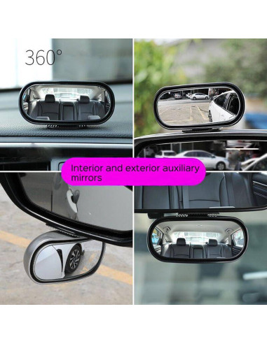 Espejo de Punto Ciego Berfi Life Ajustable 2 Pack Negro