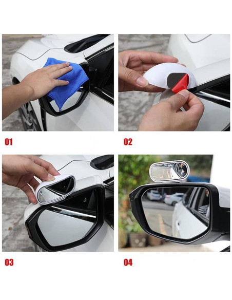 Espejo de Punto Ciego Berfi Life Ajustable 2 Pack Negro