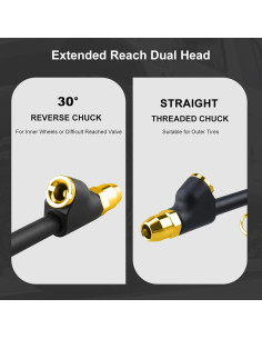 Medidor de Presión de Neumáticos Uharbour Doble Cabeza 10-150 PSI 2