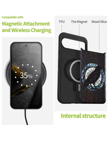 Funda de Madera Magnética Carveit para Google Pixel 9 Pro XL