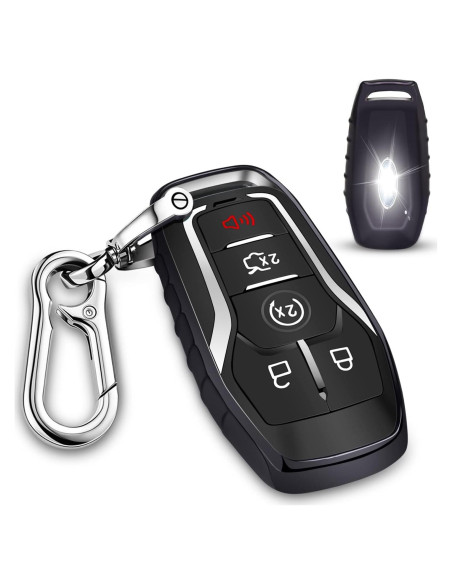 Funda de Llave TPU QBUC para Ford Fusion F-150 Mustang Negro