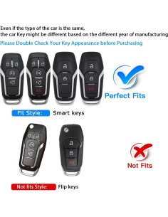 Funda de Llave TPU QBUC para Ford Fusion F-150 Mustang Negro 2