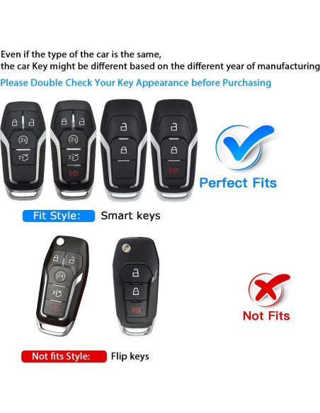 Funda de Llave TPU QBUC para Ford Fusion F-150 Mustang Negro