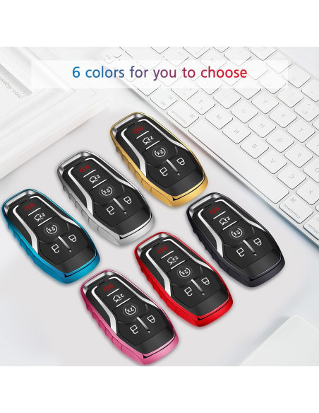 Funda de Llave TPU QBUC para Ford Fusion F-150 Mustang Negro