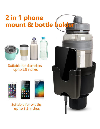 Adaptador Soporte para Taza Sojoy SJ-CH Universal Negro 12.7x11.4 cm