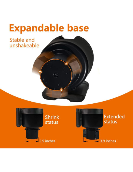 Adaptador Soporte para Taza Sojoy SJ-CH Universal Negro 12.7x11.4 cm