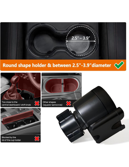 Adaptador Soporte para Taza Sojoy SJ-CH Universal Negro 12.7x11.4 cm