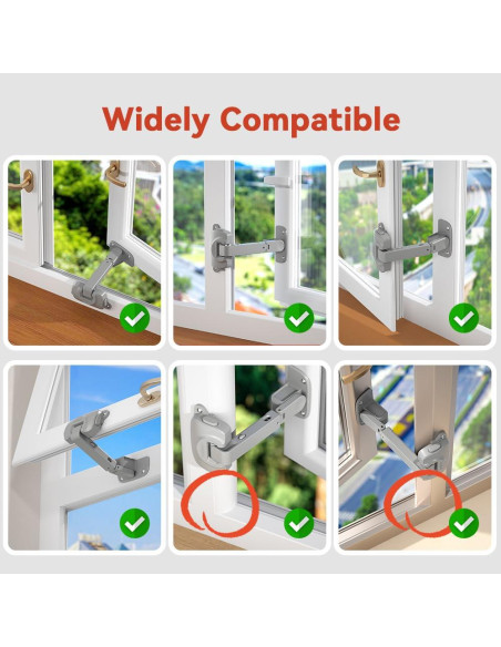 Cerradura de Seguridad para Ventanas EUDEMON - 2 Pack Gris