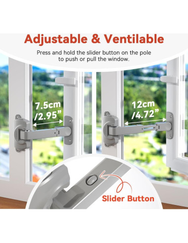 Cerradura de Seguridad para Ventanas EUDEMON - 2 Pack Gris