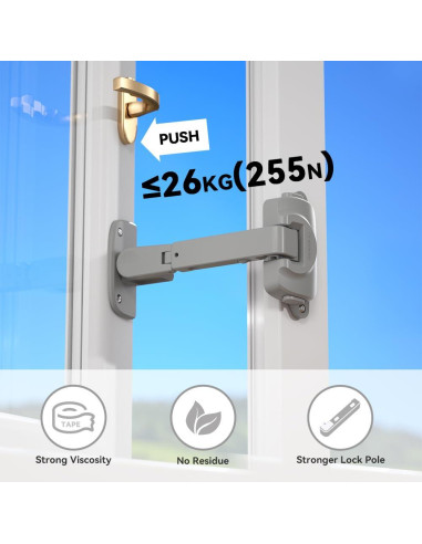 Cerradura de Seguridad para Ventanas EUDEMON - 2 Pack Gris