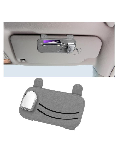 Organizador de Visera de Coche Zpana Gris - Almacenamiento Multifuncional