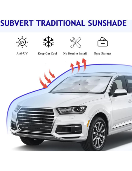 Sombrilla para Parabrisas de Coche WINUERK Universal 145x79cm
