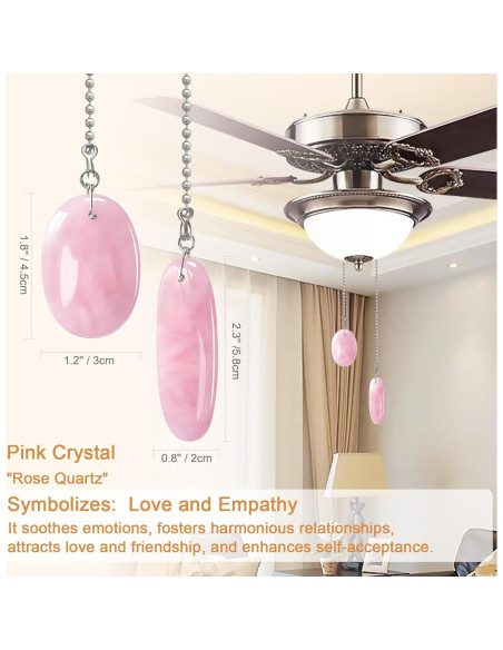Cadena de Tirar para Ventilador de Techo LEFERS Cuarzo Rosa 31.8cm