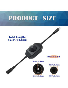 3PCS Regulador de Luz LED PWM HayEastdor DC12-24V 2