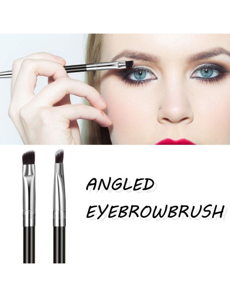 12 Cepillos de Cejas Angulados Boao en Plata - 2 en 1