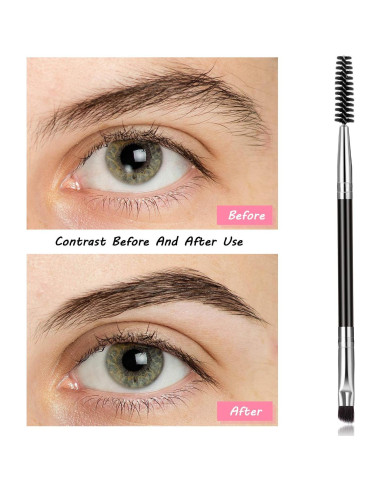 12 Cepillos de Cejas Angulados Boao en Plata - 2 en 1