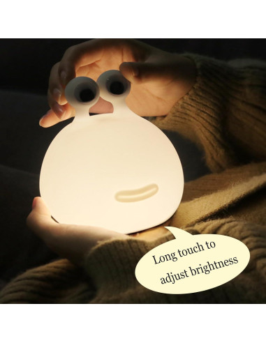 Luz Nocturna Caracol LED Táctil Recargable USB Silicona