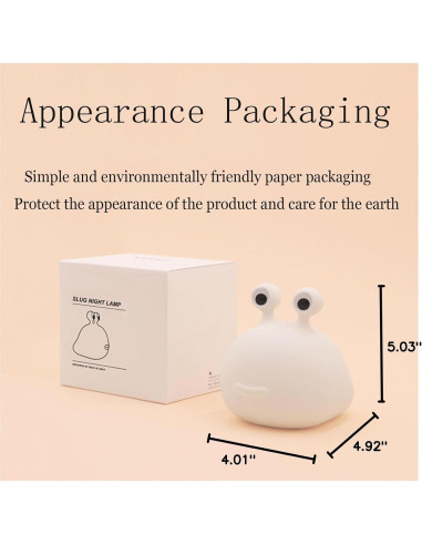 Luz Nocturna Caracol LED Táctil Recargable USB Silicona