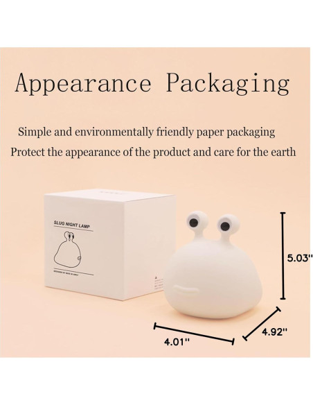 Luz Nocturna Caracol LED Táctil Recargable USB Silicona