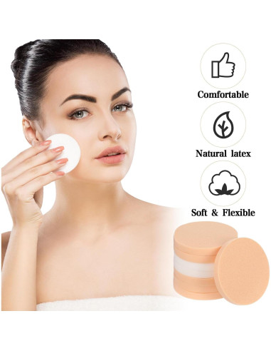 12 Esponjas de Maquillaje Redondas Ymapinc - Uso Húmedo y Seco